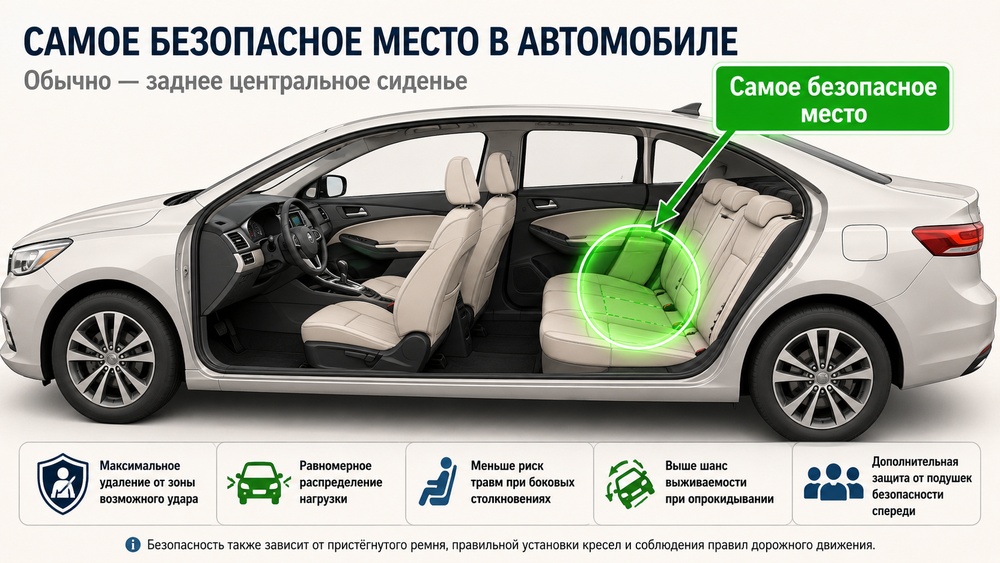 самое безопасное место в машине