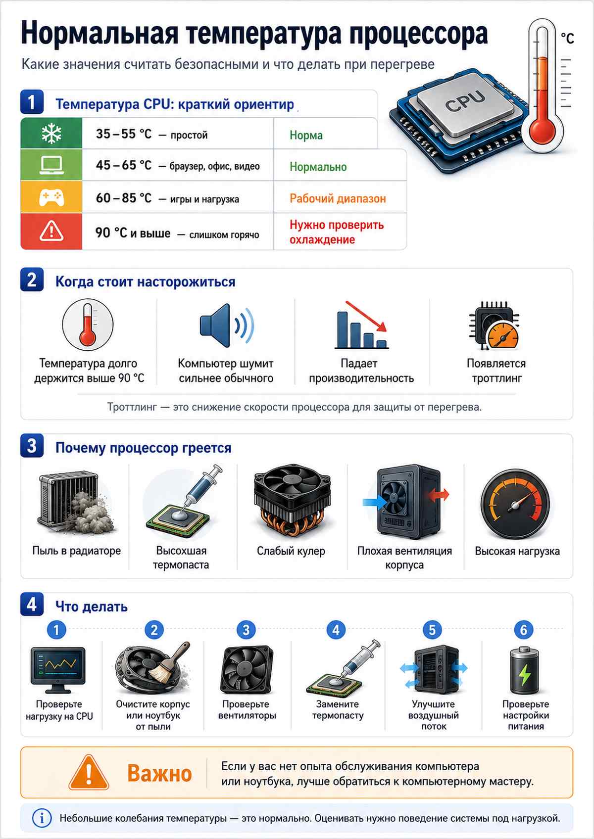 Нормальная температура процессора